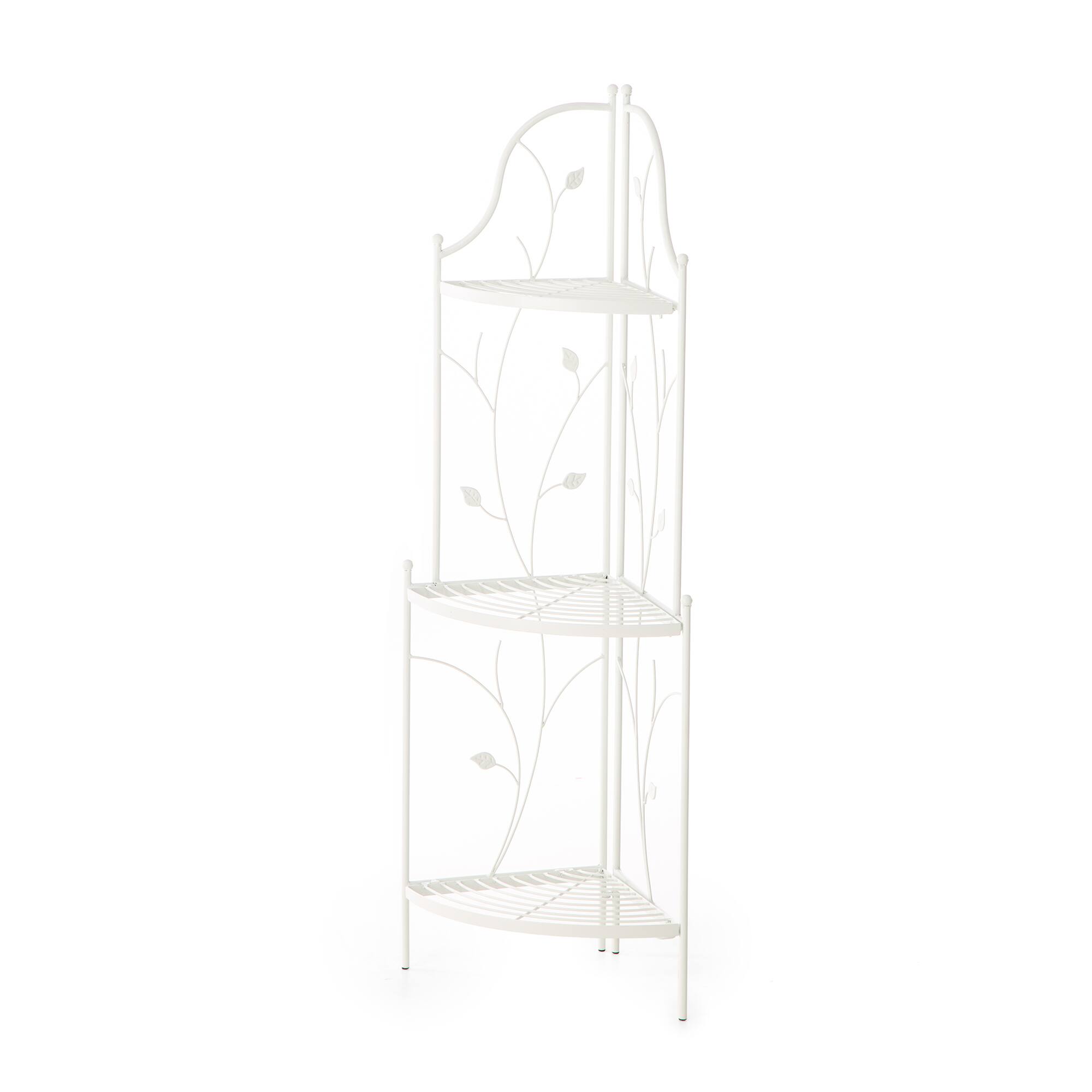 Glitzhome® 3-Tiered Metal Corner Shelf Planter Stand